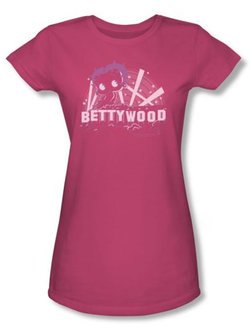 Betty Boop Juniors T-shirt Bettywood Hot Pink Tee