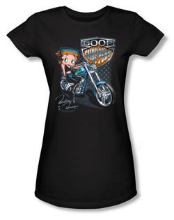 Betty Boop Juniors T-shirt Boop Choppers Black Tee