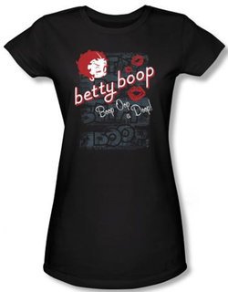 Betty Boop Juniors T-shirt Boop Oop Black Tee Shirt