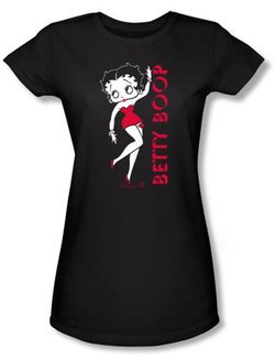 Betty Boop Juniors T-shirt Classic Black Tee