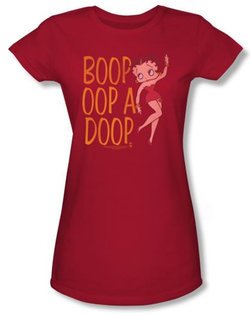 Betty Boop Juniors T-shirt Classic Oop Red Tee