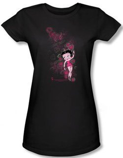 Betty Boop Juniors T-shirt Cutie Black Tee Shirt