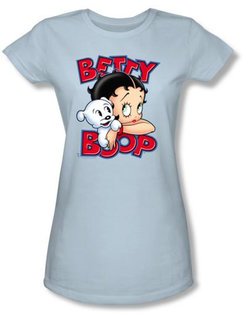 Betty Boop Juniors T-shirt Forever Friends Light Blue Tee