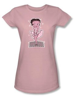 Betty Boop Juniors T-shirt Hollywood Legend Pink Tee