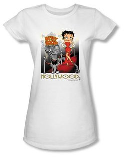 Betty Boop Juniors T-shirt Hollywood White Tee
