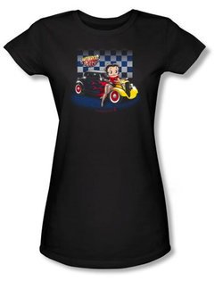 Betty Boop Juniors T-shirt Hot Rod Boop Black Tee
