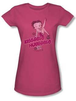 Betty Boop Juniors T-shirt Kissable Huggable Hot Pink Tee
