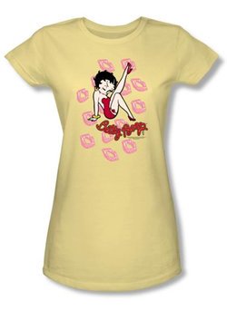 Betty Boop Juniors T-shirt Kisses Banana Tee
