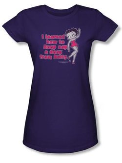 Betty Boop Juniors T-shirt Learned From Betty Purple Tee