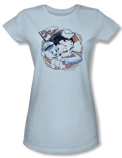 Betty Boop Juniors T-shirt S.s. Vintage Light Blue Tee