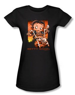 Betty Boop Juniors T-shirt Sunset Rider Black Tee