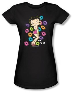 Betty Boop Juniors T-shirt Tripple Xo Black Tee