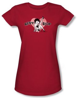 Betty Boop Juniors T-shirt Vintage Cutie Pup Red Tee