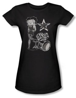 Betty Boop Juniors T-shirt With The Band Black Tee