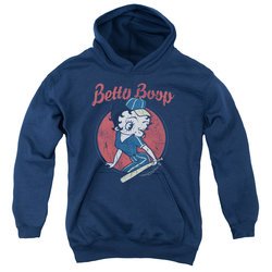 Betty Boop Kids Hoodie Team Boop Navy Blue Youth Hoody