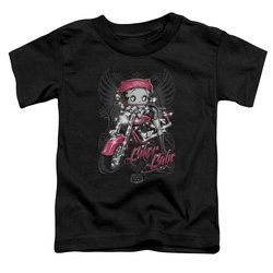 Betty Boop Kids Shirt Biker Babe Black T-Shirt
