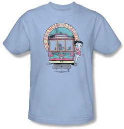 Betty Boop Kids T-shirt Betty's Trolley Youth Light Blue Tee Shirt