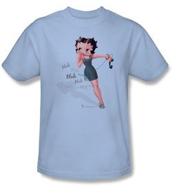 Betty Boop Kids T-shirt Blah Blah Blah Youth Light Blue Tee Shirt