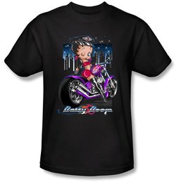 Betty Boop Kids T-shirt City Chopper Youth Black Tee Shirt