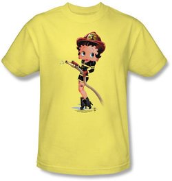 Betty Boop Kids T-shirt Firefighter Youth Banana Tee Shirt