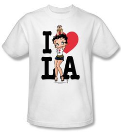 Betty Boop Kids T-shirt I Heart LA Youth White Tee Shirt