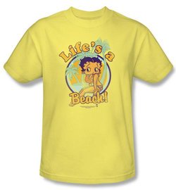 Betty Boop Kids T-shirt Life's A Beach Youth Banana Tee Shirt