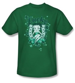 Betty Boop Kids T-shirt Lucky Boop Youth Kelly Green Tee Shirt
