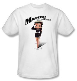 Betty Boop Kids T-shirt Marine Boop Youth White Tee Shirt