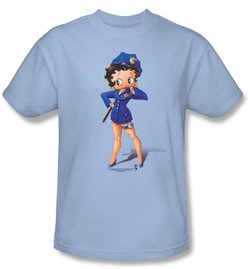 Betty Boop Kids T-shirt Officer Boop Youth Light Blue Tee Shirt