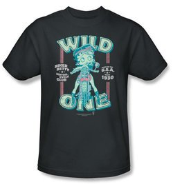 Betty Boop Kids T-shirt Wild One Youth Charcoal Tee Shirt