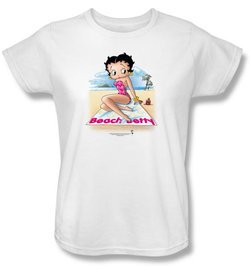 Betty Boop Ladies T-shirt Beach Betty White Tee Shirt