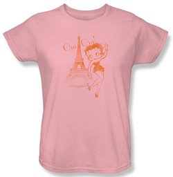 Betty Boop Ladies T-shirt Oui Oui Pink Tee Shirt
