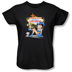 Betty Boop Ladies T-shirt Welcome Las Vegas Black Tee Shirt