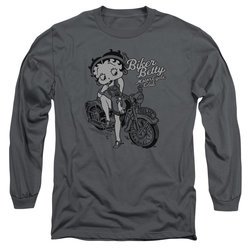 Betty Boop Long Sleeve Shirt BBMC Charcoal Tee T-Shirt