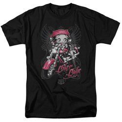 Betty Boop Shirt Biker Babe Black Tee T-Shirt