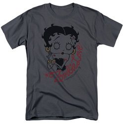 Betty Boop Shirt Classic Zombie Charcoal Tee T-Shirt