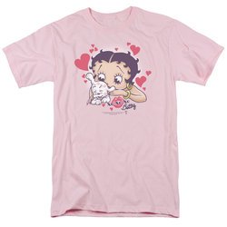 Betty Boop Shirt Puppy Love Pink Tee T-Shirt