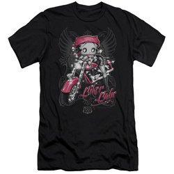 Betty Boop Slim Fit Shirt Biker Babe Black T-Shirt