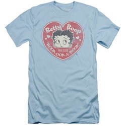 Betty Boop Slim Fit Shirt Fan Club Heart Light Blue T-Shirt