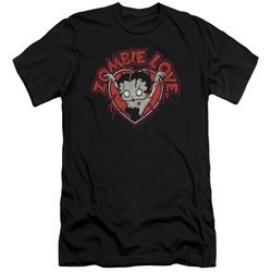 Betty Boop Slim Fit Shirt Heart You Forever Black T-Shirt