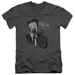 Betty Boop Slim Fit V-Neck Shirt BBMC Charcoal T-Shirt