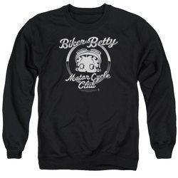 Betty Boop Sweatshirt Chromed Logo Adult Black Sweat Shirt
