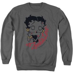 Betty Boop Sweatshirt Classic Zombie Adult Charcoal Sweat Shirt