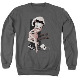 Betty Boop Sweatshirt Out Of Control Adult Charcoal Sweat Shirt