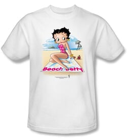 Click to get Betty Boop Tshirt Beach Betty Adult White Tee