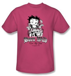 Betty Boop T-shirt Born Wild Adult Hot Pink Tee