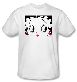 Betty Boop T-shirt Close Up Adult White Tee