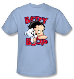 Betty Boop T-shirt Forever Friends Adult Light Blue Tee