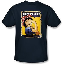 Betty Boop T-shirt Power Adult Navy Blue Tee