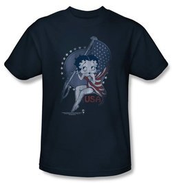 Betty Boop T-shirt Proud Betty Adult Navy Tee Shirt